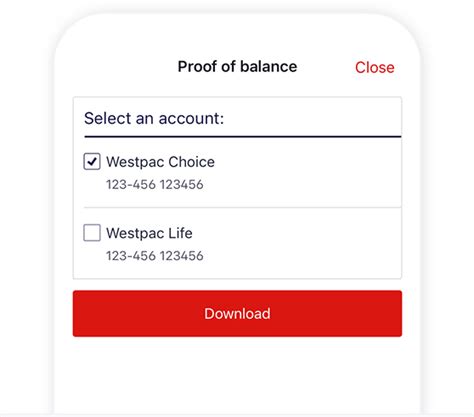 Westpac current account balance